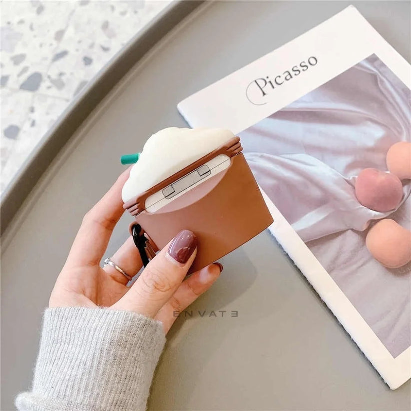 BROWN COFFEE STAR-BUCKS TOUGH AIRPODS CASE COVER FOR 1/2, 3 AND AIRPODS PRO