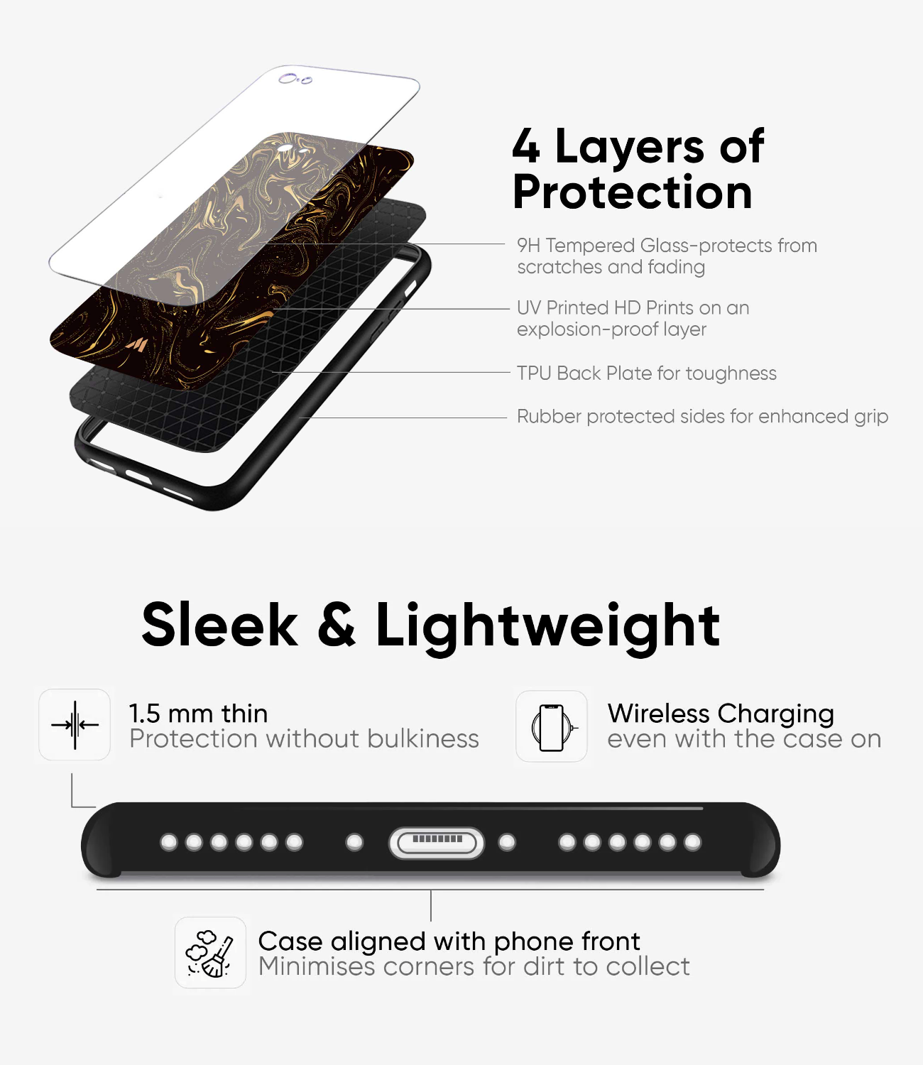 Line Artwork Aesthetic Glass Phone Case