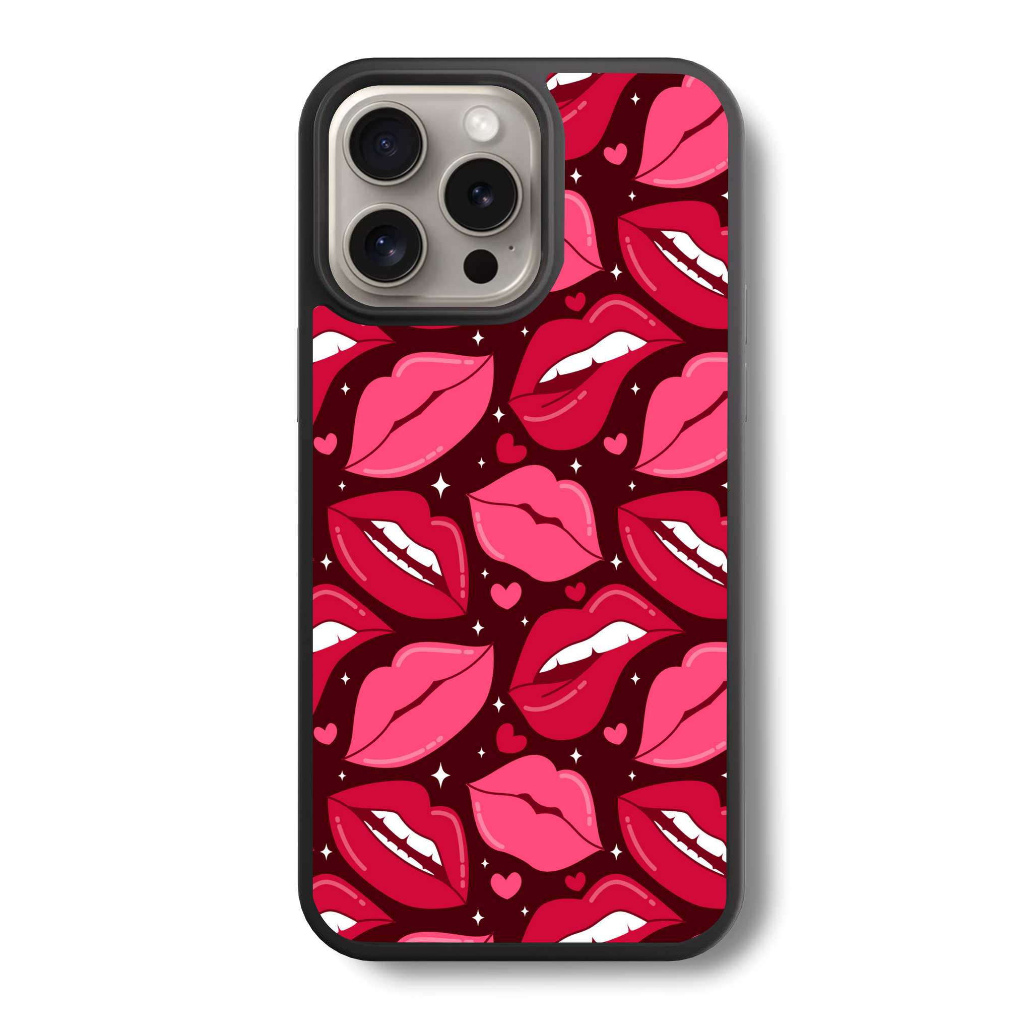 Naughty Lips Pattern Glass Case