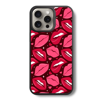 Naughty Lips Pattern Glass Case