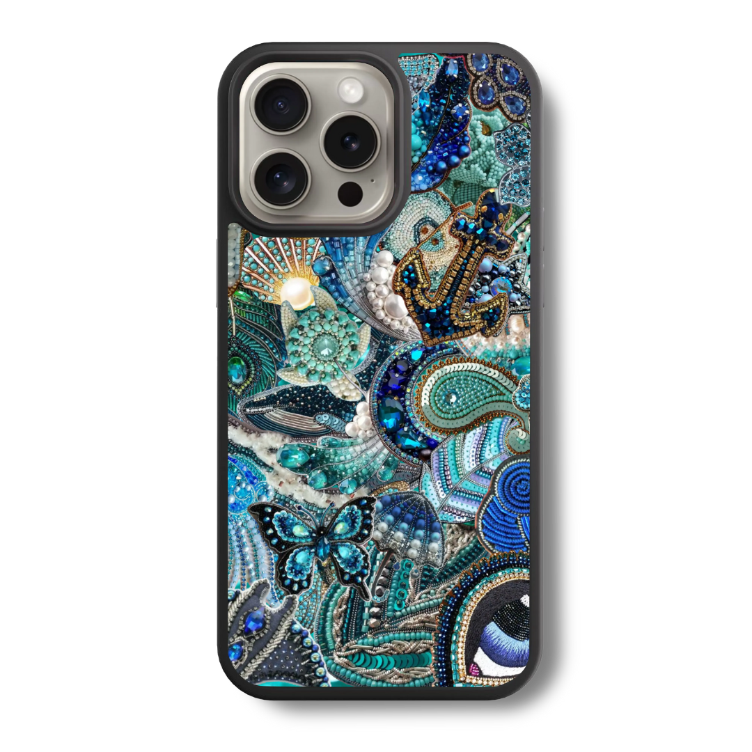 Ocean's Treasures Embroidered Print Glass Case