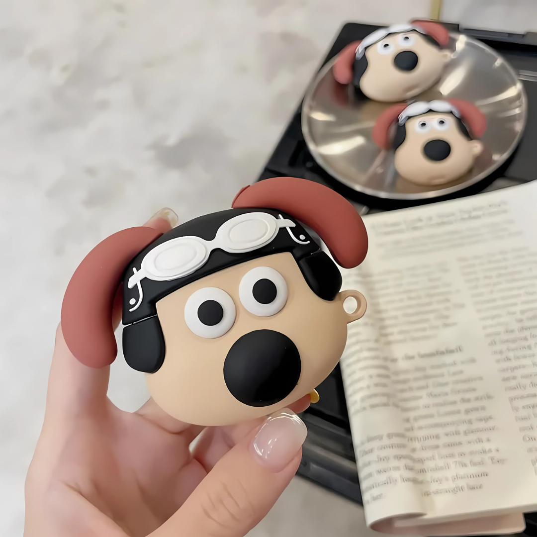 PILOT PUG SILICONE AIRPODS CASE COVER FOR 1/2, 3 AND AIRPODS PRO