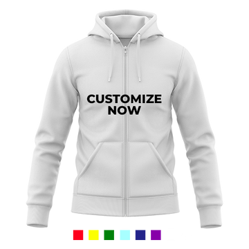 Customise Pure Cotton Unisex Hoodie With Zip