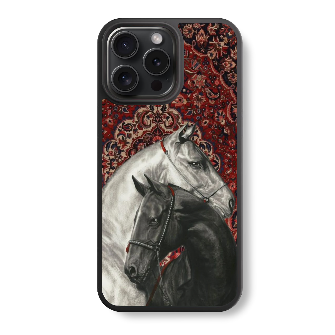 Regal Stallion Tapestry Glass Case