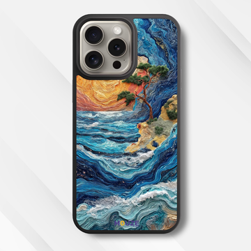 The Van Gogh Wave Glass Case