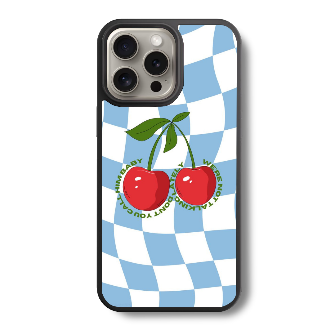 The Wavy Cherry Checker Glass Case