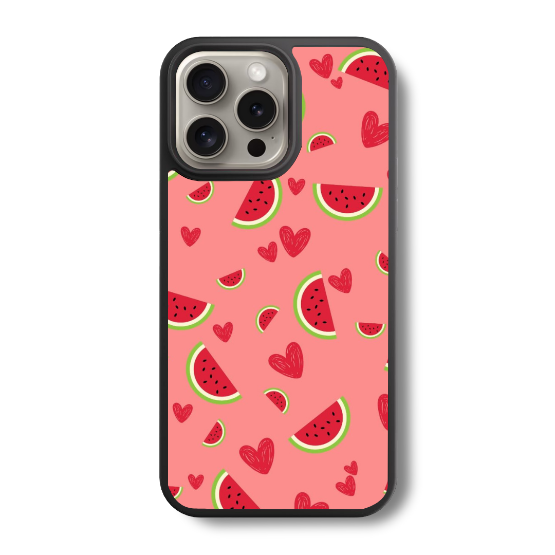 Watermellon & Heart Glass Case