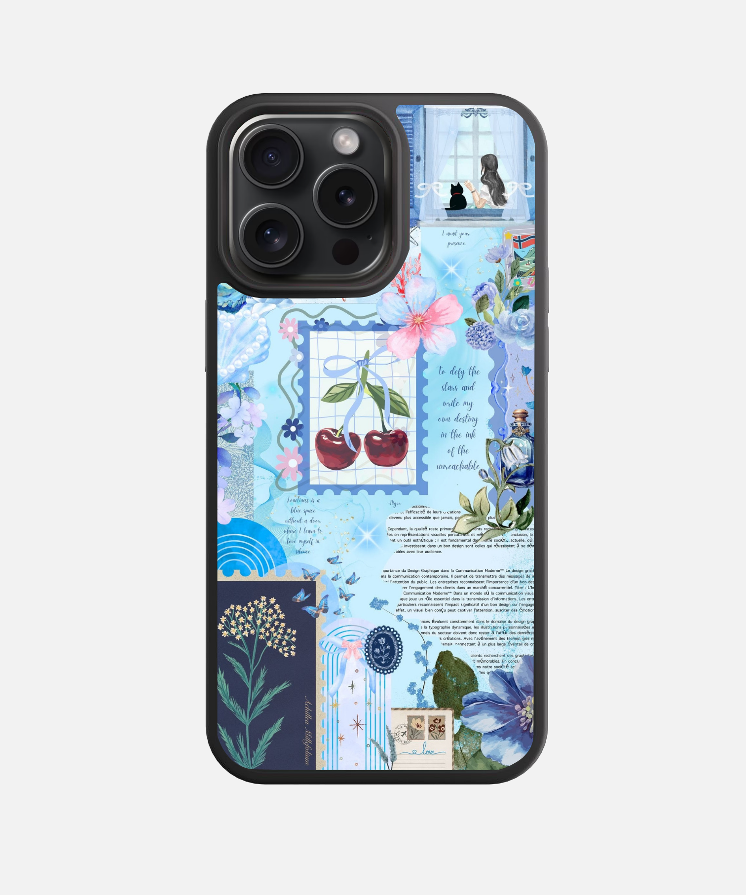 Cerulean Scrapbook Glass Phone Case