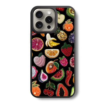 Fruit Mosaic Collage Charm Glass Case