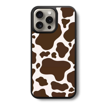 Y2k Brown Cow Print Glass Case