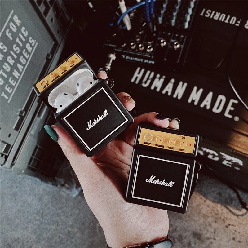 MARSHAL BLACK SILICONE AIRPODS CASE COVER FOR 1/2, 3 AND AIRPODS PRO