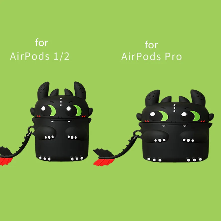 TOOTHLESS NIGHT FURY SILICONE AIRPODS CASE COVER FOR 1/2, 3 AND AIRPODS PRO